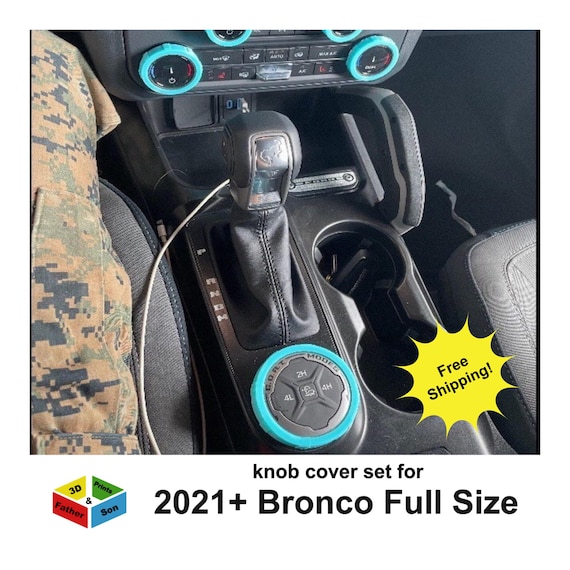 Knob Cover Set for Ford Bronco Full Size 2021+ interior accessories knob covers 6 piece set free shipping over 40 colors available