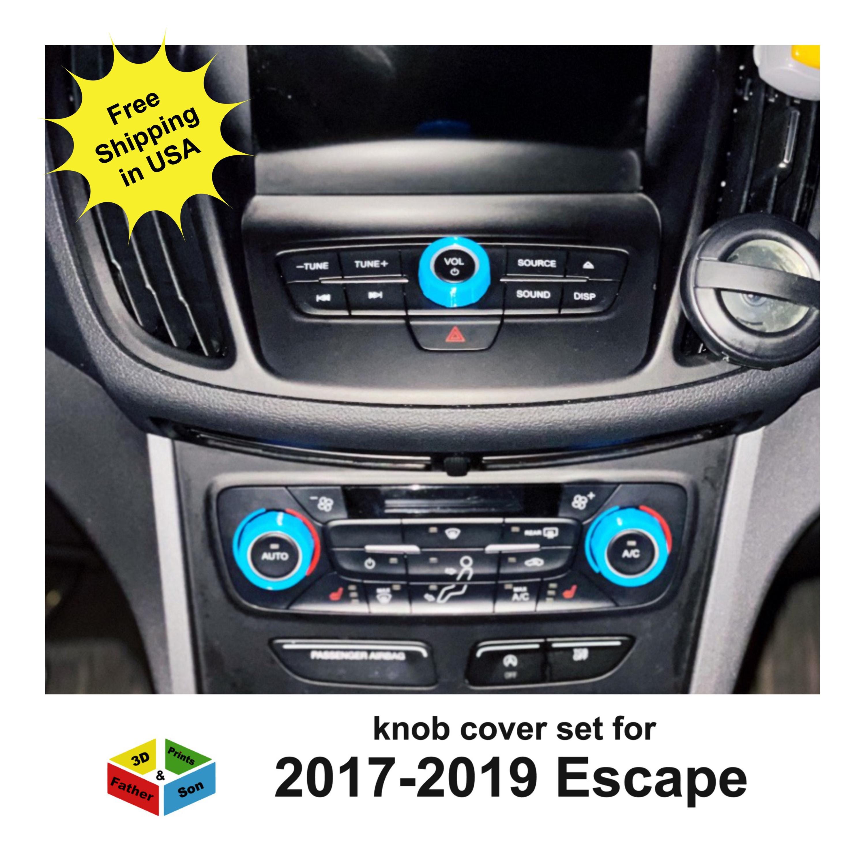 Auovo AC Knob Covers Compatible With Ford Escape Accessories 2020-2024 EcoSport 2018-2023 Air Conditioner Knob Ring Air Conditioning Volume Radio Knob Cover 4PCS (Silver - View #4
