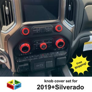 Knob Cover Set for Chevy Silverado 2019+ Interior accessories Knob Covers