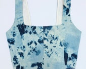 Corset Top Dark Wash Bleached Denim