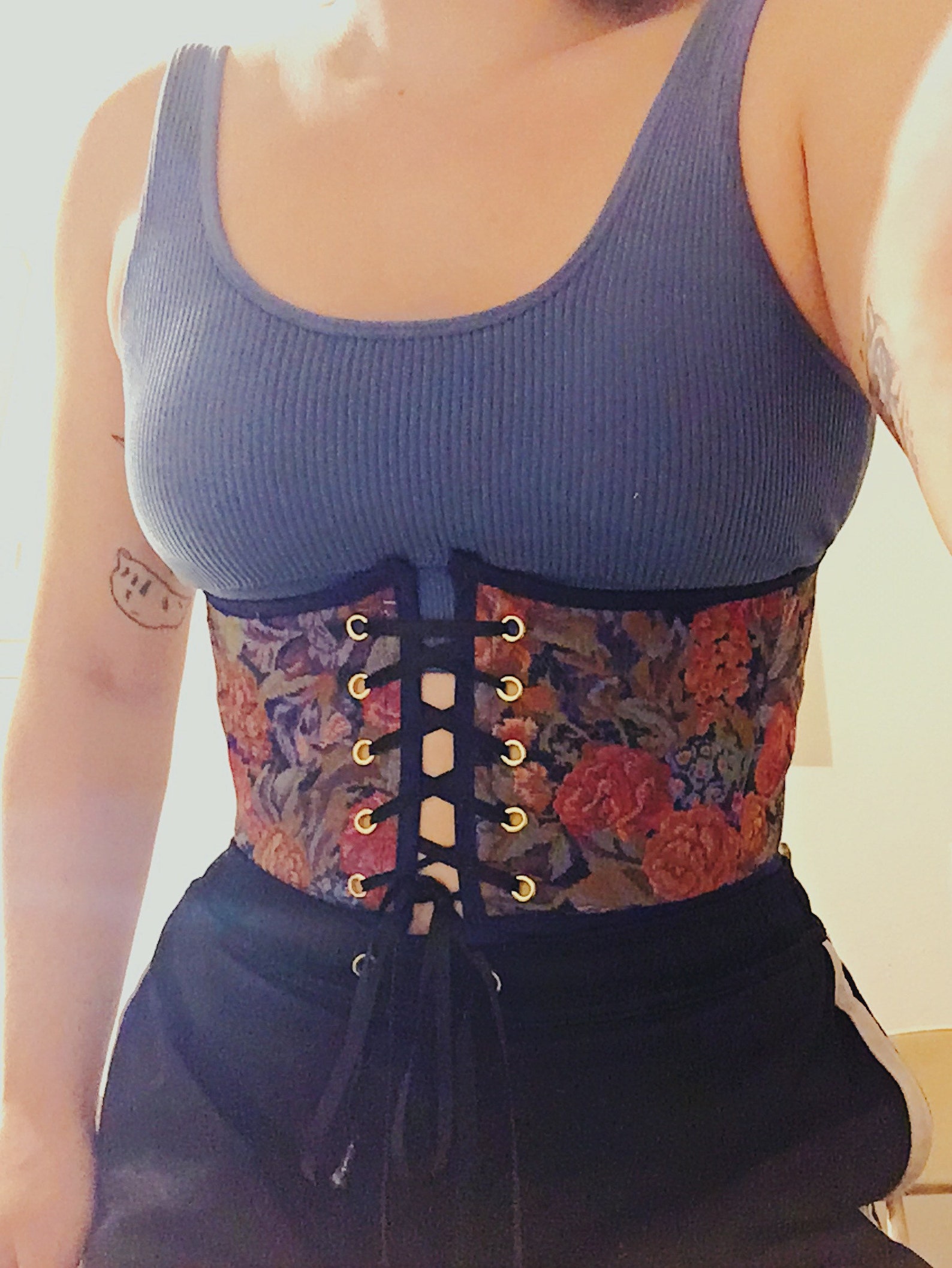 front tie corset