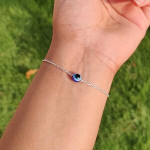 925 Sterling Silber Armband - Evil Eye Armband/ Silber Armband/ Schutz Schmuck/ silber blaues Auge Armband/ Böser Schutz Armband