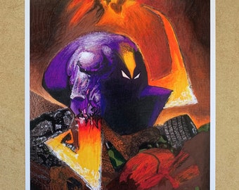 The Maxx 13 | Fine Art Print - (comic book fan artwork, Sam Kieth tribute, image comics, mtv, purple superhero)