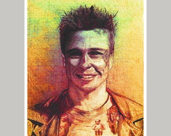 Tyler Durden - Fight Club | Fine Art Print (ink pen artwork, movie fanart, Brad Pitt, Fight Club, Edward Norton, David Fincher)