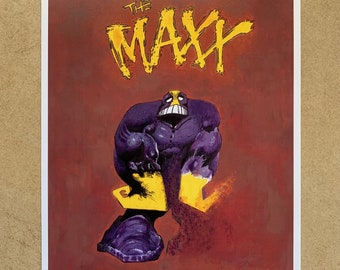 The Maxx 17 | Fine Art Print - (comic book fan artwork, Sam Kieth tribute, image comics, mtv, purple superhero)