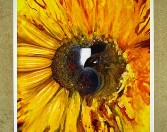 Sunflower Portal | Fine Art Print - (beautiful visionary artwork, inspiration, bird, spiritual animal, energy, growth, expansion, healing)