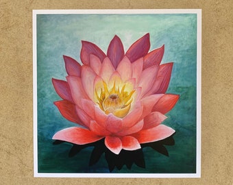 Lotus Flower | Fine Art Print - (beautiful artwork, meditation, inspiration, yoga, spiritual enlightenment, rebirth, transformation)