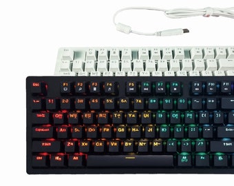 USB 韓国語メカニカルキーボード - ハングル キーボード リニア、RGB