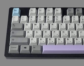 108 Keys Muted Gray Korean Keycap Set, PBT, Cherry, Hangul Keycaps Korean and English