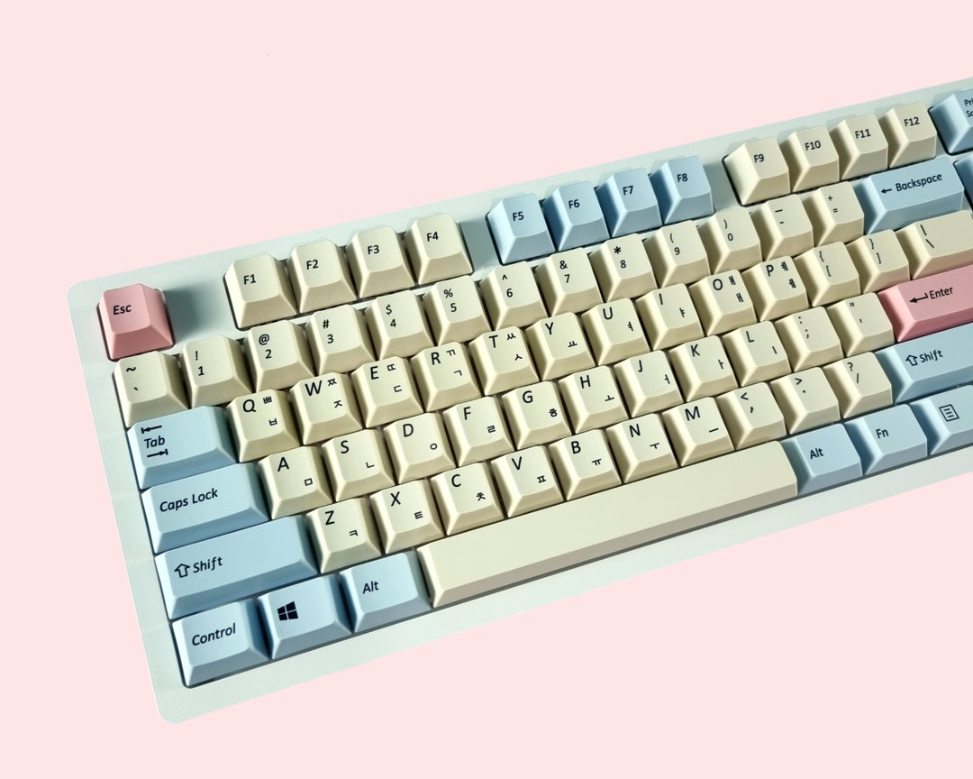 PBT Pastel Korean Keycap Set 111/131 Keys Hangul Keycaps Etsy