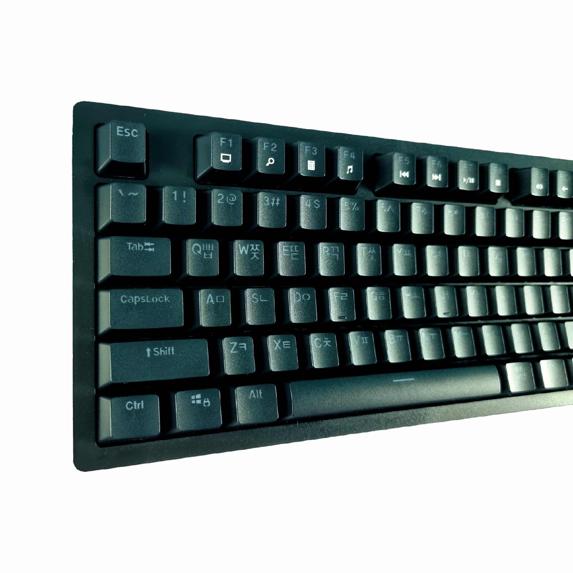 USB Korean Keyboard Mechanical Hangul Keyboard Linear, RGB Backlit, Doubleshot Keycaps, Black