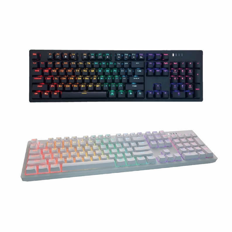 USB Korean Keyboard Mechanical Hangul Keyboard Linear RGB Etsy