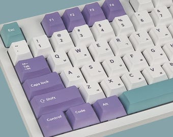 135 Keys Magnolia Korean Keycap Set, Cherry, Thick PBT (1.7mm), Cool-Toned Hangul Keycaps for Mechanical Keyboards