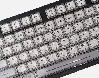110 Keys Crystal Glow Korean Keycap Set, Transparent Korean Keycaps
