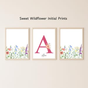 Arte mural con alfabeto de flores silvestres, descarga digital: iniciales florales, arte con nombre, estética rústica bohemia, descarga instantánea/personalización de letras