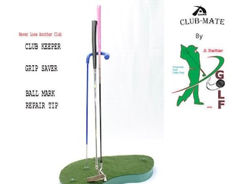 Stainless Steel Golf Club Holder, Club-Mate, Personalized  & Non-Personalized Options