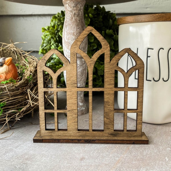 Cathedral Window Frame, Farmhouse Window, Easter Decor, Tiered Tray Decor, Cathedral Window Decor, Farmhouse Window Pane, Farmhouse Decor