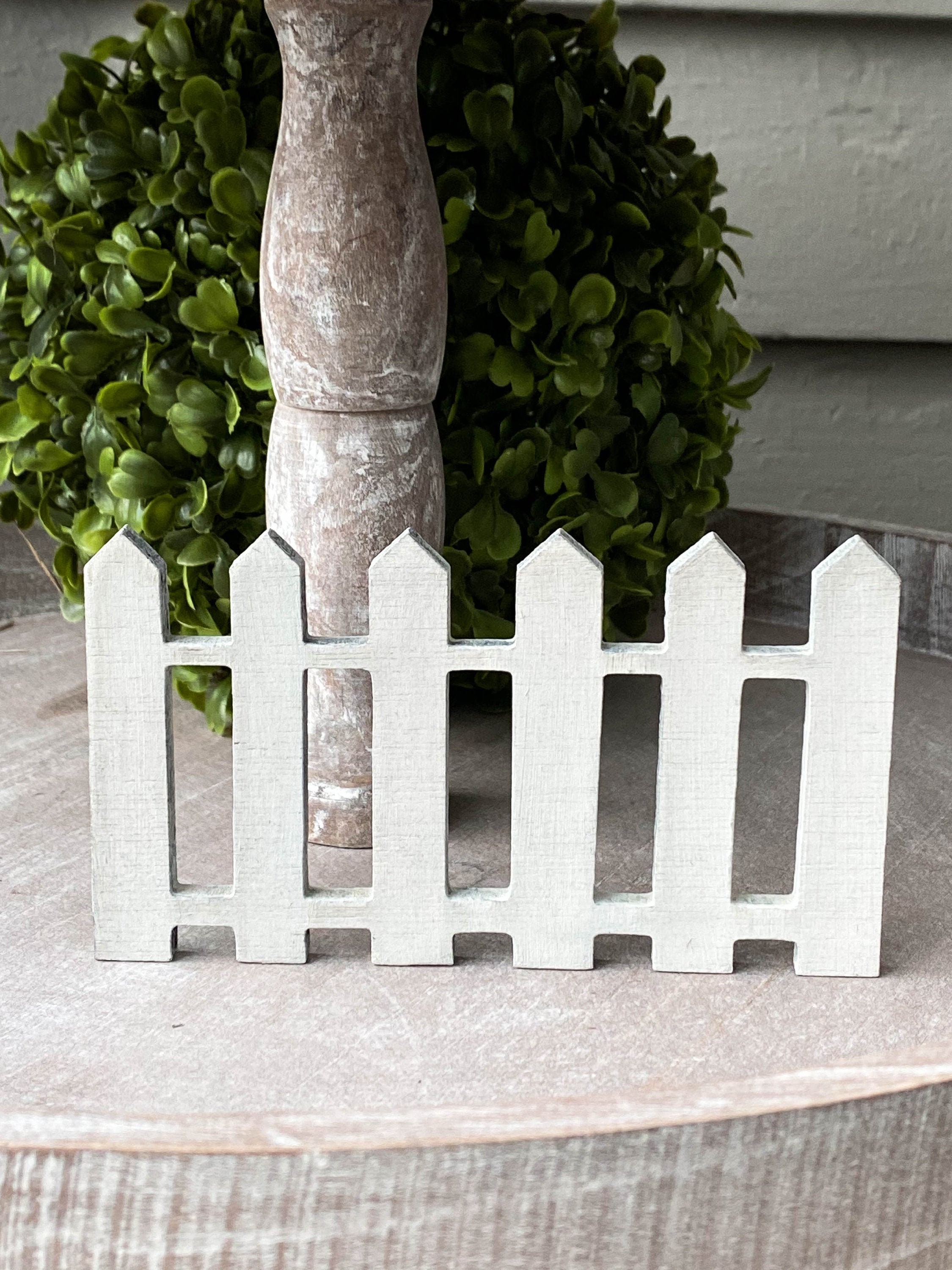 Mini Fence for Tiered Tray White Picket Fence Farmhouse Etsy