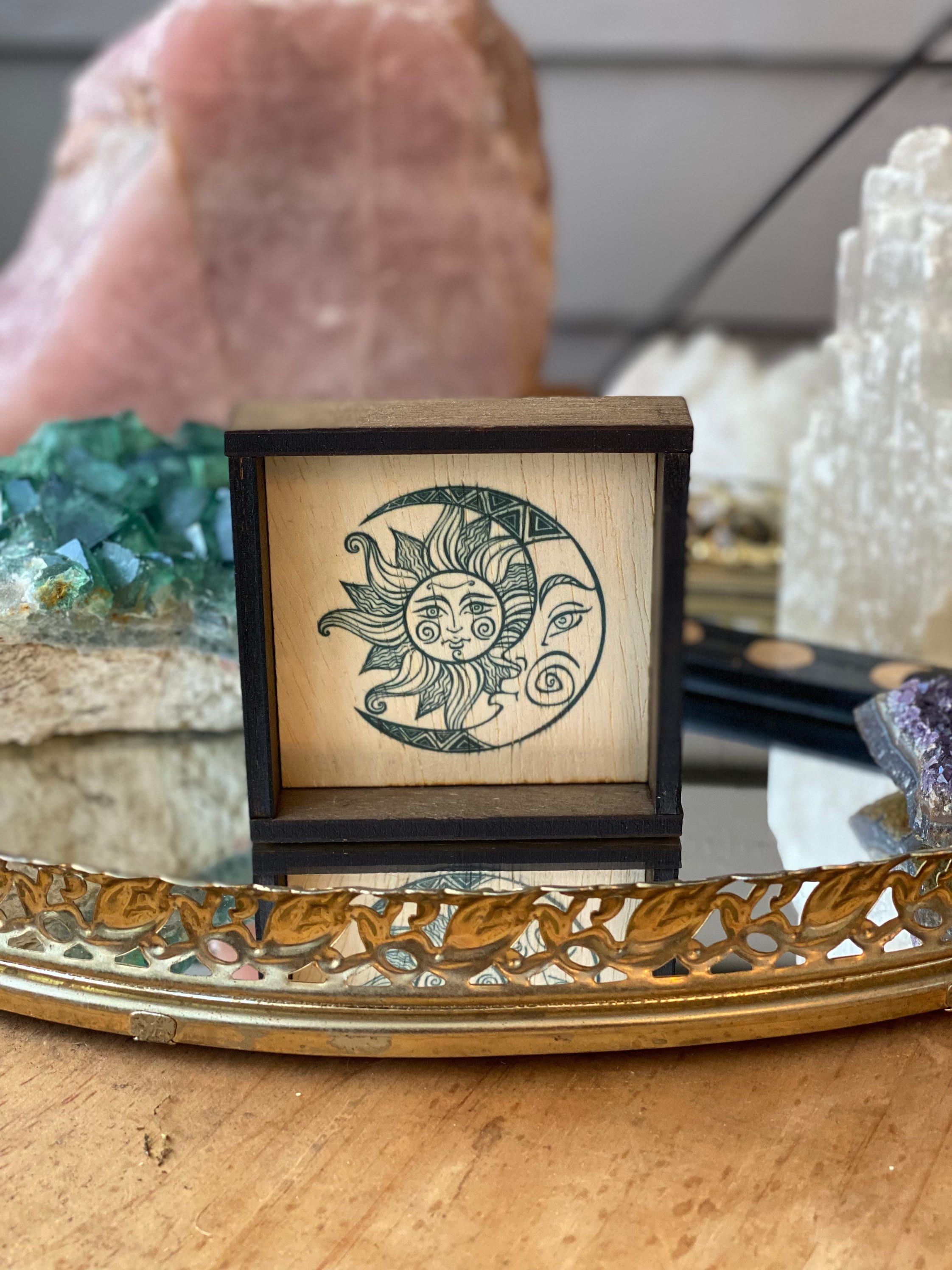 Sun and Moon Decor, Mini Wood Sign, Celestial Home Decor, Luna Art ...