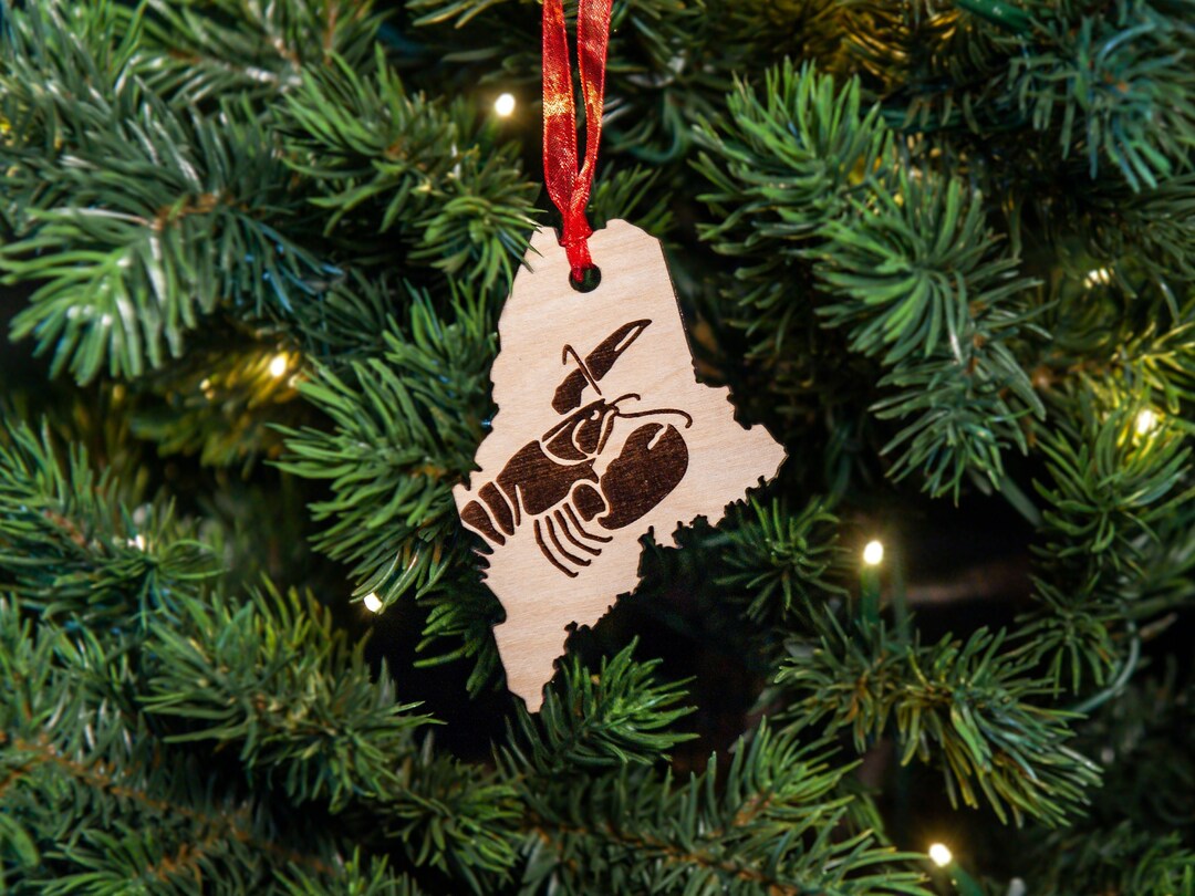 State of Maine Lobster Christmas Ornament for Tree Mainer Etsy