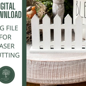 Picket Fence SVG, Laser Cut Files, Wooden Fence Panel, Fence For Decoration, Picket Fence Decor, Fence For Fairy Garden, Glowforge SVG Files
