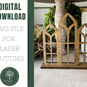 Archivo SVG para Glowforge, Archivo SVG, Archivo de ventana de Catedral, Archivos SVG de Glowforce, Archivo de corte láser, Descarga instantánea, Clipart de ventana de Catedral