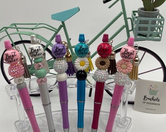 Friendship Besties Best Friend Pens BFFS Cute Chunky Bead Pens Custom Pen Girlfriends Sorority Sisters Bible Group Planner Gift Ideas Favors