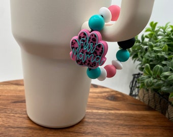 Fur Mama Tumbler Charm: Silicone Beaded Cup Accessory