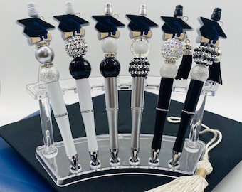 Graduation Beaded Pen with Tassel: Refillable Ink Pen