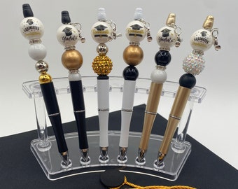 Graduation Beaded Pen: Diploma Charm, Refillable Ink