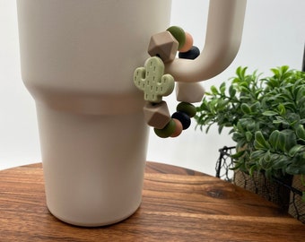 Cactus Charm Tumbler Charms Plant Lover Silicone Beaded Decorative Cup Handle Gifts Cute Charms Gifts Ready to Ship Tote Bag Charm Plants