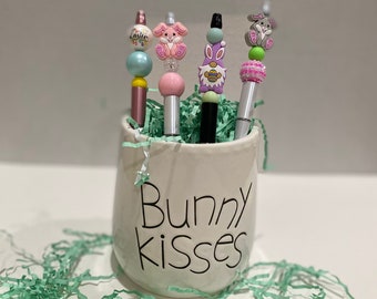 Beaded ink pens | Cute Pens | Acrylic Beads | Custom Pen | Silicone Beaded Pens | Easter | Refillable Pens | Chunky Beads | Easter Basket