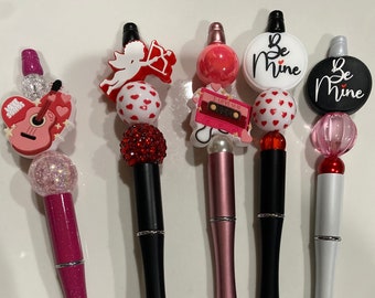 Beaded pens | Cute Pens | Cute Pens with Beads | Custom Pen | Silicone Acrylic Beads |Gifts | Ballpoint pens | Refillable Pens | Valentines