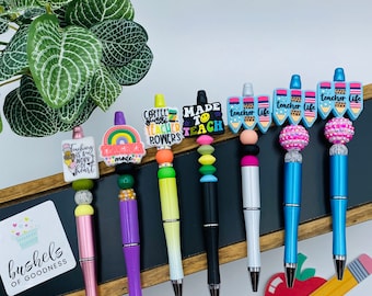 Teacher Pen, Free Ink Refill, Refillable, Cute Pens, Beaded Ink Pens, Mentor, Coach, Teacher Appreciation Week, Teacher gift, Journaling Pen