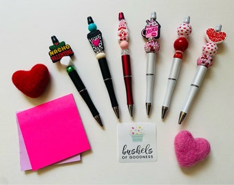 Beaded Ink Pen: Valentine's Collection, Refillable Ballpoint