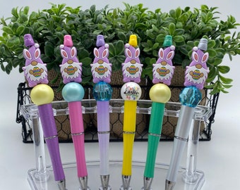 Easter Beaded Pens FREE One Ink Refill Easter Basket Stuffers Easter Gifts Silicone Beaded Pens Refillable Pens Cute Pens Journal Pen
