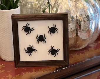 Wooden Spider sign, Laser Cut, Halloween Decor, spooky, 3D