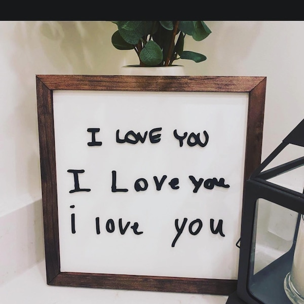 Laser cut handwriting sign - Personalized sign from handwriting or drawing, baby shower gift