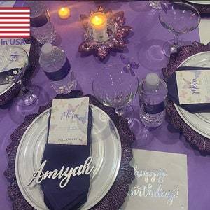 Laser Cut Wood Place Setting Names: Wedding Party Decor