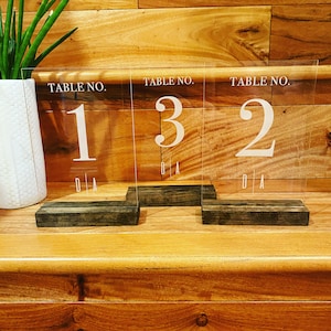 Acrylic Table Number for wedding or other event, Personalized  - laser engraved acrylic.