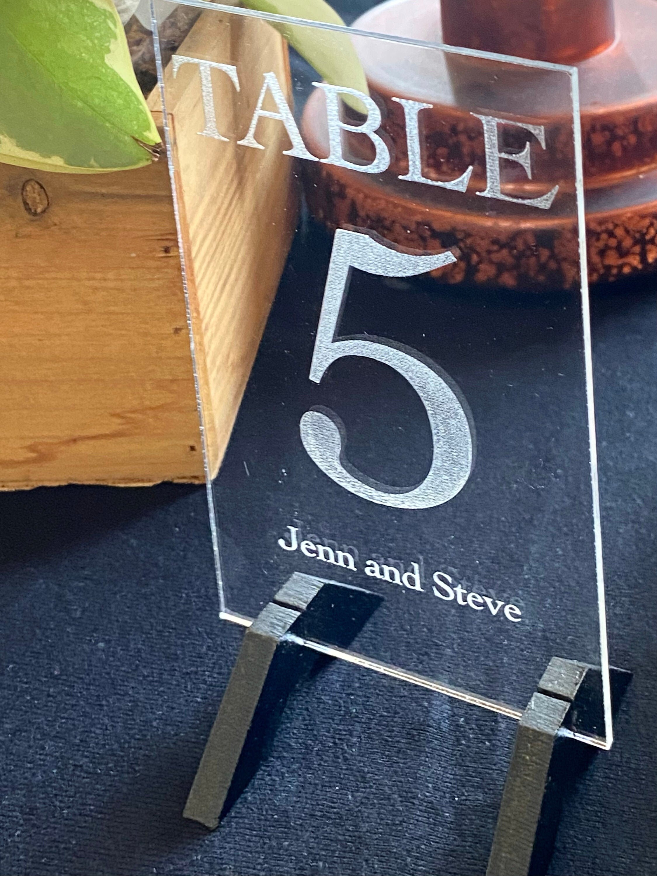 Acrylic Table Number for Wedding or Other Event; Personalized - Laser ...