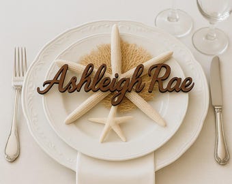 Laser Cut Wood Place Setting Names: Wedding Party Decor