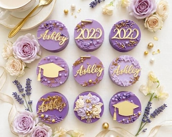Mirrored Acrylic Cupcake Tags, picks for celebration; laser cut.