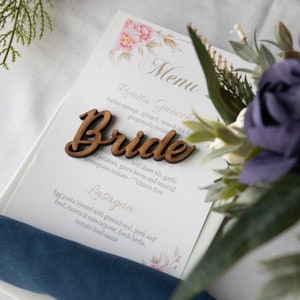 Place Setting Names for wedding or party; laser cut. Natural color - Large/small, 1/4” thick, strong material. Made in USA! Fast shipping!