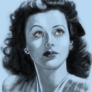 Hedy Lamarr Hollywood Sirens Grußkarte/Poster A4 A3 & A2 Art Print + A5 Klappkarte