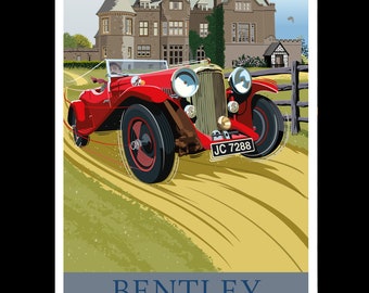 Bentley at Beaulieu Card/Poster A4 A3 A2 & A1 Art Print + A5 folded Greetings card Active