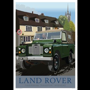 Carte d'illustration numérique Land Rover/affiche A4 A3 A2 & A1 Art Print + carte de vœux pliée A5