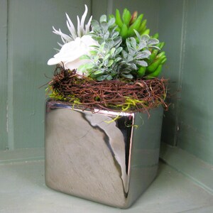 Nelly succulentenarrangement: succulenten, kunstplanten, groene planten, bloempot, arrangement, tafelstuk, tijdloos, woondecoratie, modern
