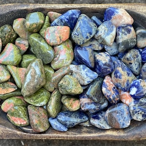 Tumbled Sodalite and Tumbled Unakite