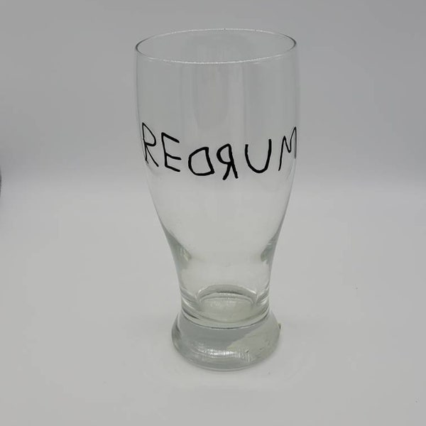 Redrum Beer Glass, The Shining Beer Glass, True Crime Beer Glass, The Shining Glass, King Novel Glass
